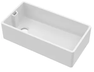 Single Bowl Belfast Kitchen Sink with Overflow, No Tap Hole - 895mm