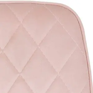 Avery LUXE Baby Pink Velvet Dining Chair x2 Velvet Fabric Priced per Pair