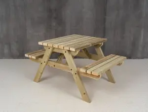 Fortem Pub Style Picnic Table Benches Set (3ft, Natural finish)