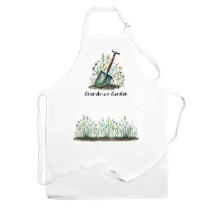 Purely Home Grandmas Apron - Gardening Apron - Adjustable Ties/Pocket Gift for Grandma