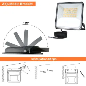 100W LED Floodlight, 13500 Lumens, IP65 Waterproof Outdoor Security Lights, 4000K Natural Cool White