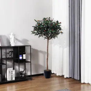 Artificial Plant Fake Olive Tree Home Decorative in Black Plastic Pot H120 cm