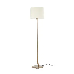 Luminosa Rem Floor Lamp Round Tappered Shade White, E27