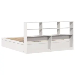 Berkfield Bed Frame without Mattress White 180x200 cm Super King Solid Wood Pine