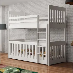 Laskowski Single (3') Standard Bunk Bed and Mattress White / Right Ladder