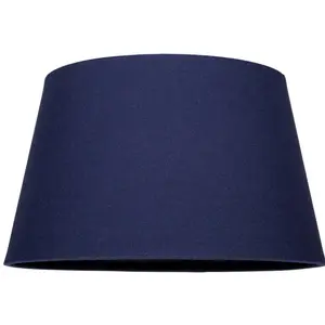 Traditional Linen Fabric Drum Shade for Pendant & Lampshade Navy / 13cm H x 20cm W x 20cm D 