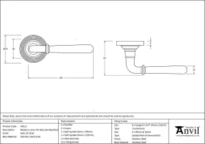 From The Anvil Satin Marine SS (316) Newbury Lever on Rose Set (Beehive)