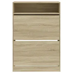 Berkfield Shoe Cabinet with 2 Flip-Drawers Sonoma Oak 80x34x116 cm