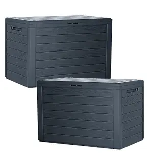 2x 190 Litre Multipurpose Outdoor Garden Furniture Storage Box for Garden Items