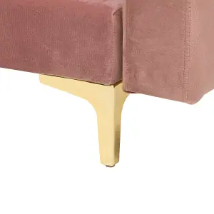 Corner Sofa ABERDEEN Pink Velvet Right Hand