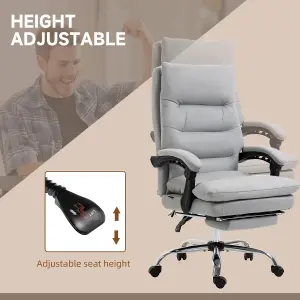 Vinsetto Microfibre Vibration Massage Office Chair with Heat, Footrest, Grey