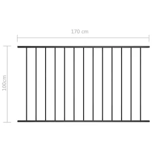 Berkfield Fence Panel Powder-coated Steel 1.7x1 m Black