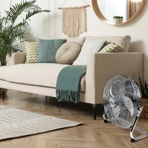 Metal Floor Fan 12" High Velocity 3 Speed Control Air Cooling Gym Home Workshop