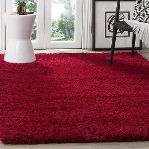 Red Thick Shaggy Rug - California - 300x400cm (9'9"x13'2")