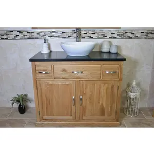 Nya 1000mm Single Bathroom Vanity with Vessel Ceramic Basin Black