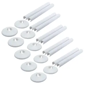 Talon Snappit Radiator Pipe Covers & Collars 200mm White ACSNW/K2 X5