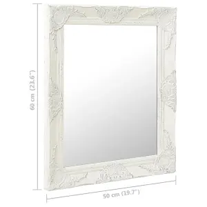 Berkfield Wall Mirror Baroque Style 50x60 cm White