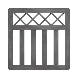 3x3ft Outdoor Grey Cross Top Garden Wooden Gate Fence Patio Gate