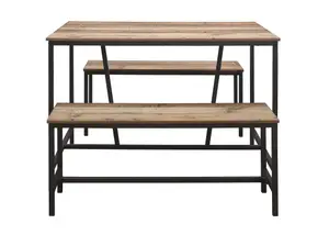 Birlea Urban Dining Table & Bench Set Rustic