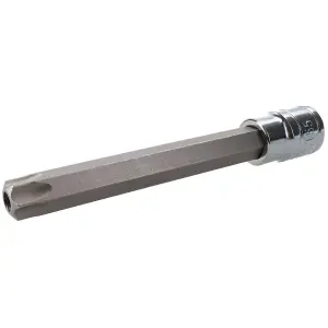 T55 3/8" Drive Extra Long 110mm Tamperproof Tamper Torx Star Security Bit Socket