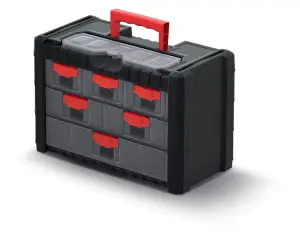 Parts Storage Organiser with Drawers Compartment Cabinet Screws Carry Tool Box Set 1