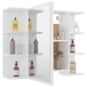 Berkfield Bathroom Mirror Cabinet White 80x20.5x64 cm Engineered Wood