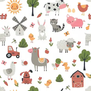 Down On The Farm Wallpaper In Multicoloured