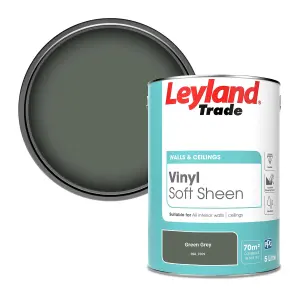 Leyland Trade Vinyl Soft Sheen Walls & Ceilings Emulsion Paint Green Grey (RAL 7009) - 5L