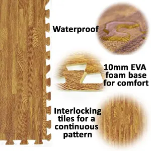 EVA Wood Effect Soft Foam Floor Mats/Tiles Home Flooring