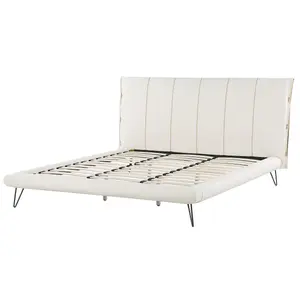 Faux Leather EU Super King Size Bed White BETIN