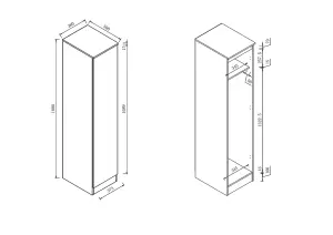 ZITA - 1 Door Plain Wardrobe + 1 Door Plain Wardrobe in Matt White Marble Effect