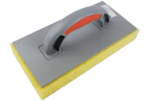 Toolty Incised Sponge Grouting Float 280x140x25mm Yellow Medium Dense Two Component Handle Tiling Finishing Trowel Floors Walls