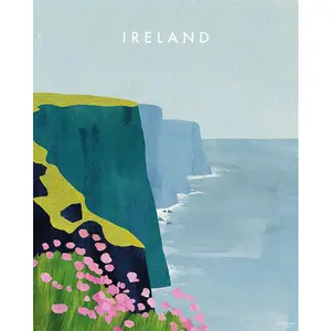 Henry Rivers Ireland Cliffs Of Moher Canvas Print Multicoloured (40cm x 30cm)