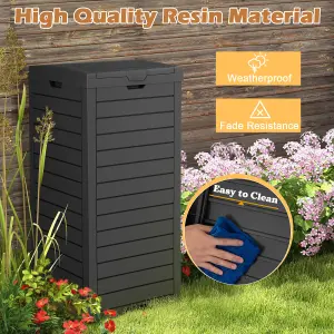 Costway Outdoor Trash Waste Bin 140 L Large Trash Bin with Lid & Pull-out Liquid Tray