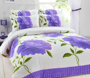 New PrintedNew ROSALEEN FLOWER Teddy Fleece Duvet Cover Set Cosy Warm Soft Bed Set