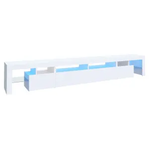 Berkfield TV Cabinet with LED Lights White 260x36.5x40 cm