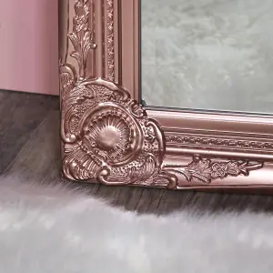 Melody Maison Tall Ornate Rose Gold Pink Mirror 47cm x 142cm