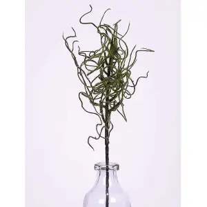 Bloom Artificial Single Withered Moss Stem - Faux Fake Silk Flower Indoor Home Decoration Floral Arrangements - Measures 46cm