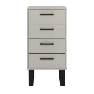 Grey Waxed 4 drawer narrow chest of drawers