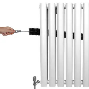 Oval Column Radiator & Valves - 1600mm x 240mm - White