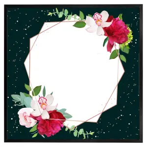 Bright flowers, dark background (Picutre Frame) / 30x30" / Brown