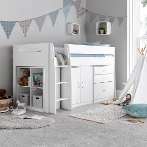 Lacy White Storage Mid Sleeper