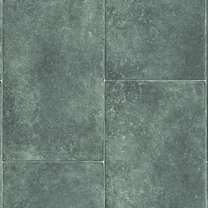 Grey Tile Effect Anti-Slip Vinyl Flooring For LivingRoom, Kitchen, 2mm Thick Felt Backing Vinyl Sheet-6m(19'8") X 4m(13'1")-24m²