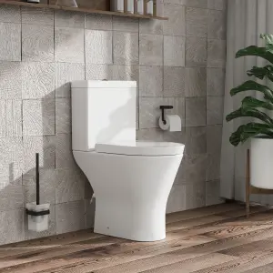 Comfort Height Rimless Toilet Pan, Cistern & Soft Close Seat - 845x380x605mm