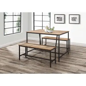 Birlea Urban Dining Table & Bench Set Rustic