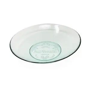 Recycled Glass Eco Vintage Clear Kitchen Dining Large Food Bowl (Diam) 32cm