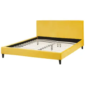 Velvet EU King Size Bed Yellow FITOU