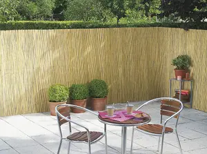 1.5m x 4m Split Natural Peeled Reed Screening Fencing Panel Bamboo Fence Roll Garden