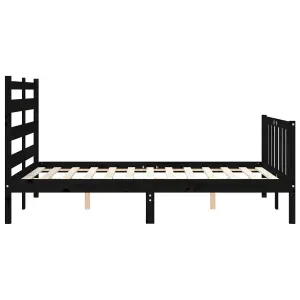 Berkfield Bed Frame with Headboard Black 120x200 cm Solid Wood