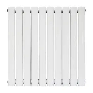 Right Radiators 600x590mm Horizontal Double Oval Column Designer Radiator White